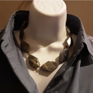 Labradorite Slab Faceted Nugget Necklace